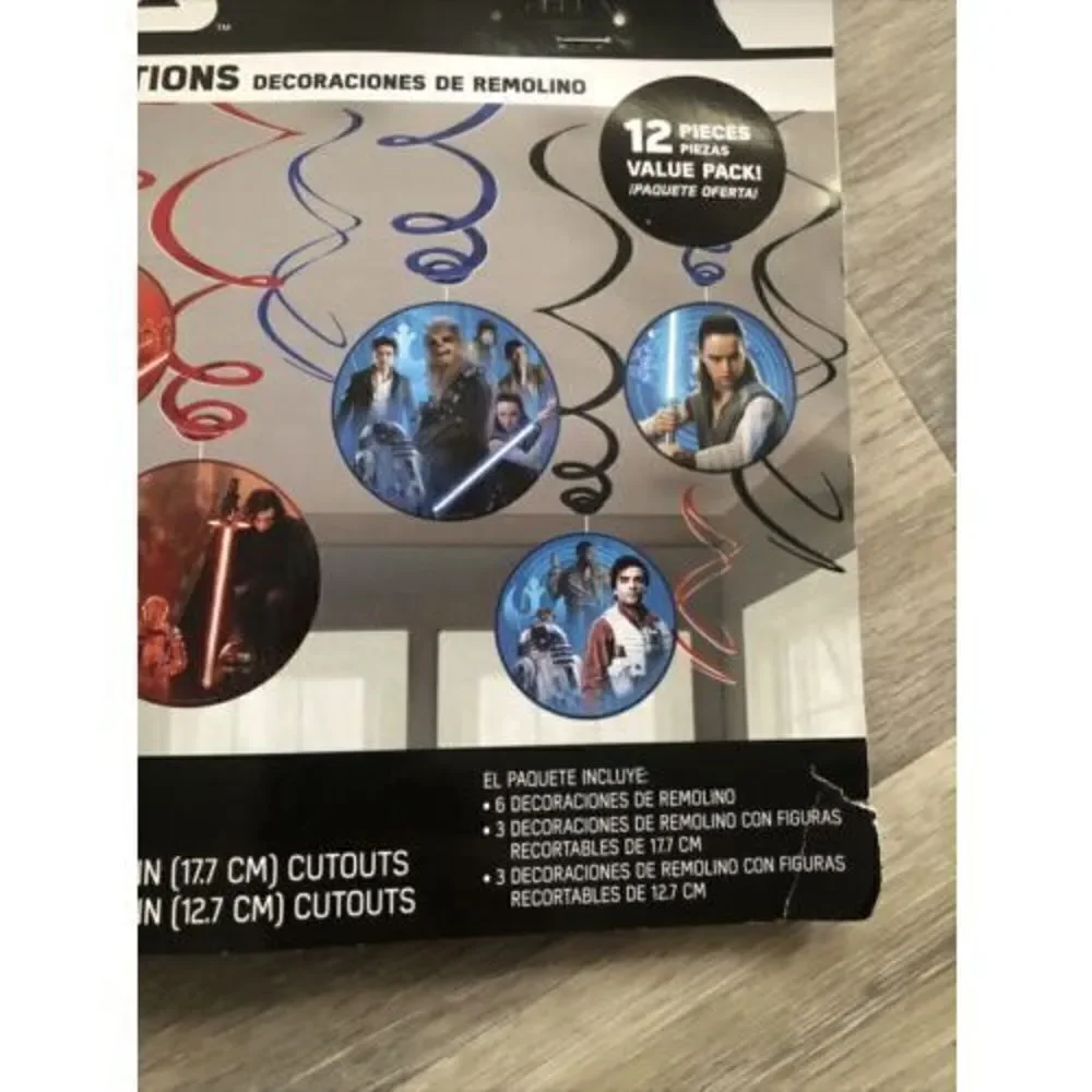 Disney Star Wars The  Last Jedi Swirl Decorations 12 Pieces.